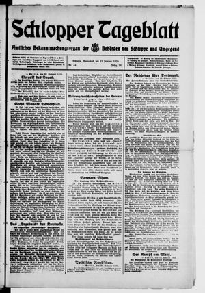 Schlopper Tageblatt on Feb 21, 1925