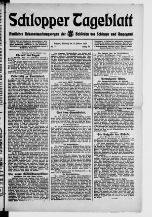 Schlopper Tageblatt vom 25.02.1925