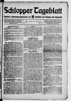 Schlopper Tageblatt vom 26.02.1925