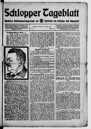 Schlopper Tageblatt on Mar 3, 1925