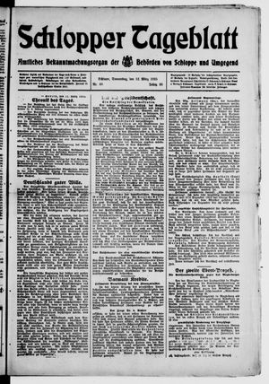 Schlopper Tageblatt on Mar 12, 1925