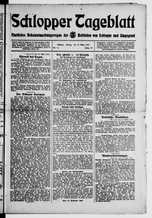 Schlopper Tageblatt vom 13.03.1925