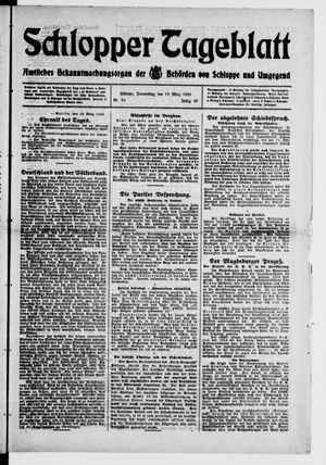Schlopper Tageblatt vom 19.03.1925