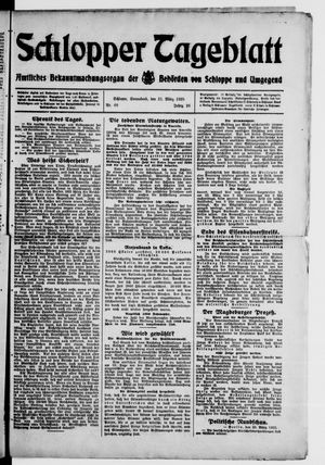 Schlopper Tageblatt vom 21.03.1925