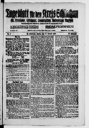 Tageblatt für den Kreis Schlochau vom 12.01.1923