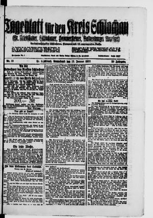 Tageblatt für den Kreis Schlochau on Jan 13, 1923