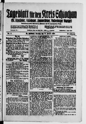 Tageblatt für den Kreis Schlochau on Jan 16, 1923