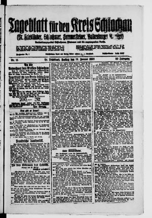 Tageblatt für den Kreis Schlochau vom 19.01.1923