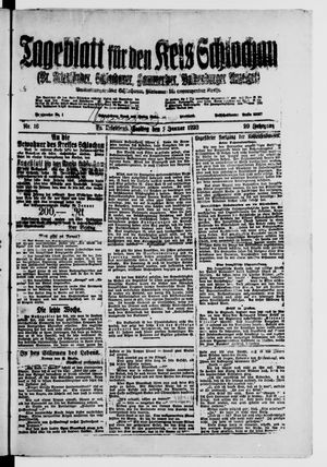 Tageblatt für den Kreis Schlochau vom 20.01.1923