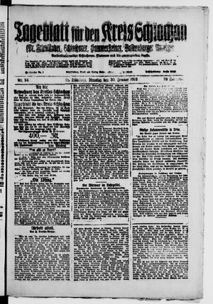 Tageblatt für den Kreis Schlochau vom 30.01.1923