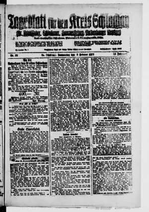 Tageblatt für den Kreis Schlochau vom 08.02.1923