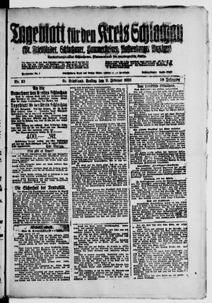 Tageblatt für den Kreis Schlochau vom 09.02.1923