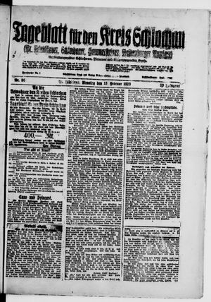 Tageblatt für den Kreis Schlochau on Feb 13, 1923