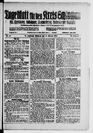 Tageblatt für den Kreis Schlochau on Feb 28, 1923