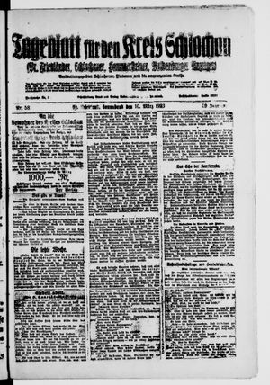 Tageblatt für den Kreis Schlochau vom 10.03.1923