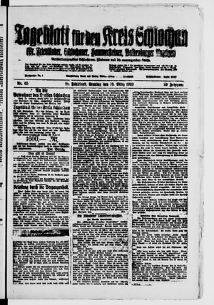 Tageblatt für den Kreis Schlochau vom 18.03.1923