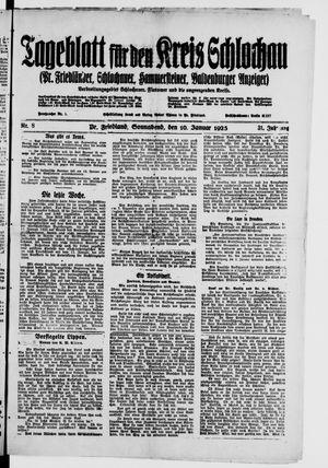 Tageblatt für den Kreis Schlochau on Jan 10, 1925