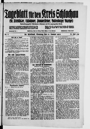 Tageblatt für den Kreis Schlochau on Jan 11, 1925