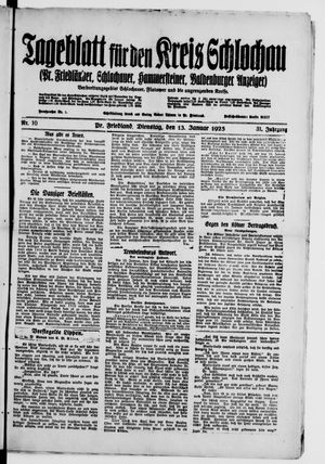 Tageblatt für den Kreis Schlochau on Jan 13, 1925