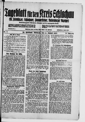 Tageblatt für den Kreis Schlochau vom 14.01.1925