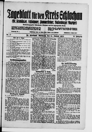 Tageblatt für den Kreis Schlochau vom 21.01.1925