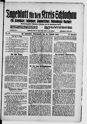 Tageblatt für den Kreis Schlochau vom 24.01.1925
