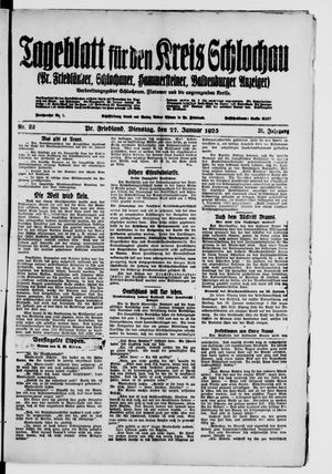 Tageblatt für den Kreis Schlochau vom 27.01.1925