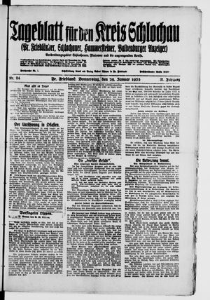Tageblatt für den Kreis Schlochau vom 29.01.1925
