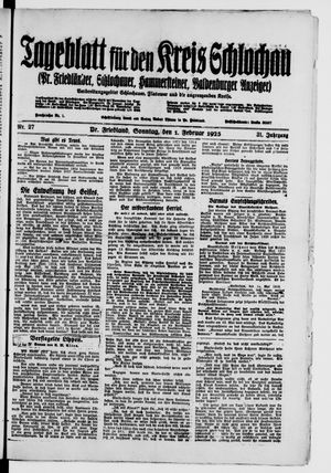 Tageblatt für den Kreis Schlochau vom 01.02.1925