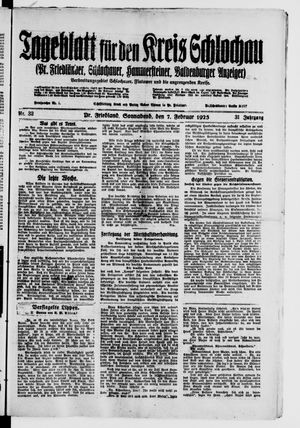 Tageblatt für den Kreis Schlochau on Feb 7, 1925