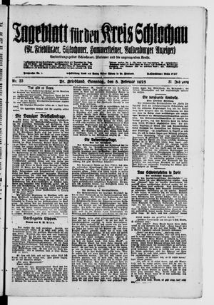 Tageblatt für den Kreis Schlochau on Feb 8, 1925