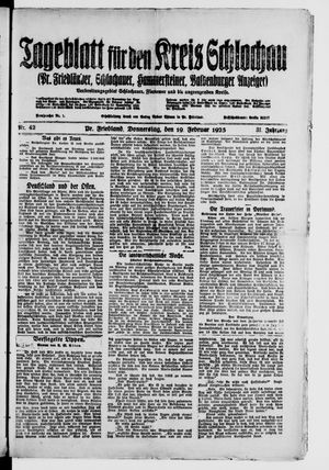Tageblatt für den Kreis Schlochau vom 19.02.1925