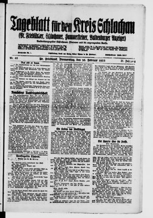 Tageblatt für den Kreis Schlochau vom 26.02.1925