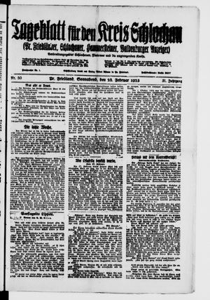 Tageblatt für den Kreis Schlochau vom 28.02.1925