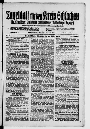 Tageblatt für den Kreis Schlochau vom 10.03.1925