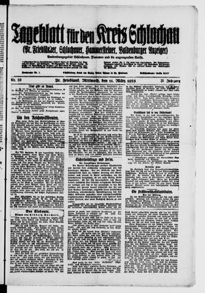 Tageblatt für den Kreis Schlochau vom 11.03.1925
