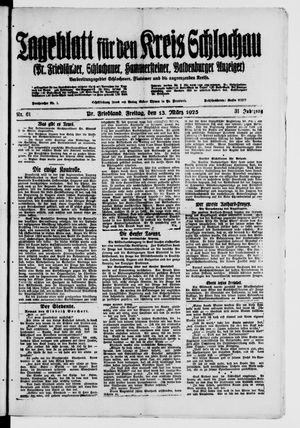 Tageblatt für den Kreis Schlochau on Mar 13, 1925