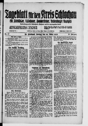 Tageblatt für den Kreis Schlochau vom 20.03.1925