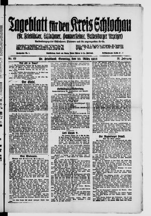 Tageblatt für den Kreis Schlochau vom 22.03.1925