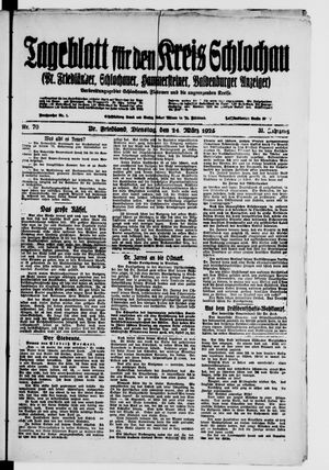 Tageblatt für den Kreis Schlochau vom 24.03.1925