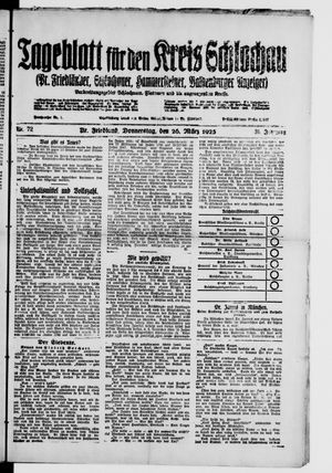 Tageblatt für den Kreis Schlochau vom 26.03.1925