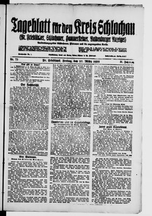 Tageblatt für den Kreis Schlochau vom 27.03.1925