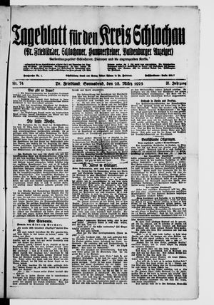 Tageblatt für den Kreis Schlochau vom 28.03.1925