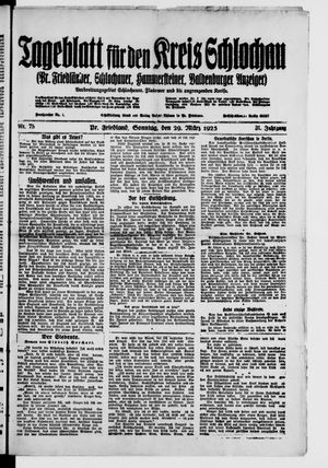 Tageblatt für den Kreis Schlochau vom 29.03.1925