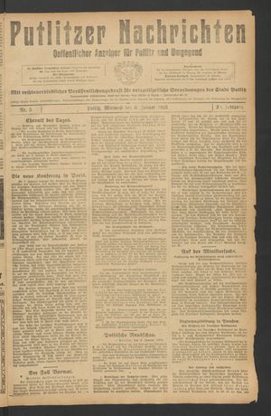 Putlitzer Nachrichten vom 07.01.1925