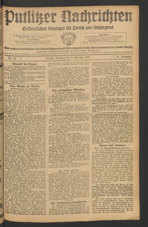 Putlitzer Nachrichten on Feb 8, 1925