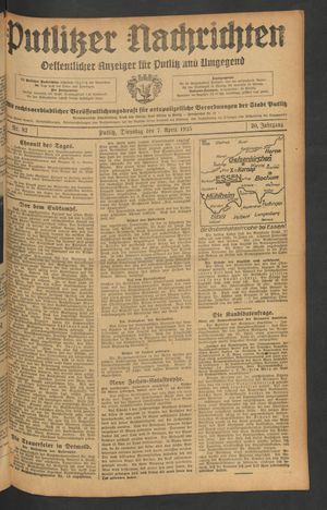 Putlitzer Nachrichten vom 07.04.1925