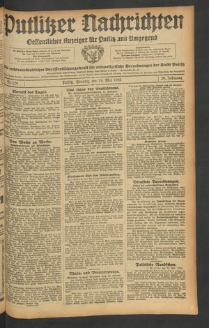 Putlitzer Nachrichten on May 24, 1925