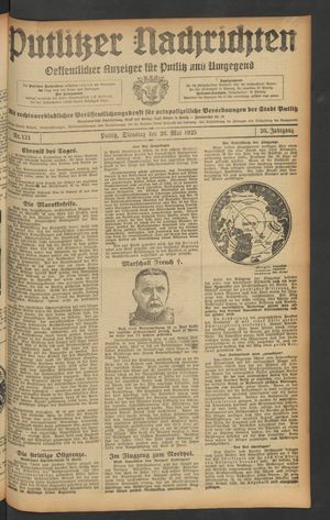 Putlitzer Nachrichten vom 26.05.1925