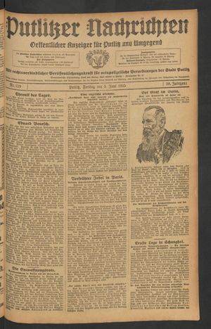Putlitzer Nachrichten vom 05.06.1925